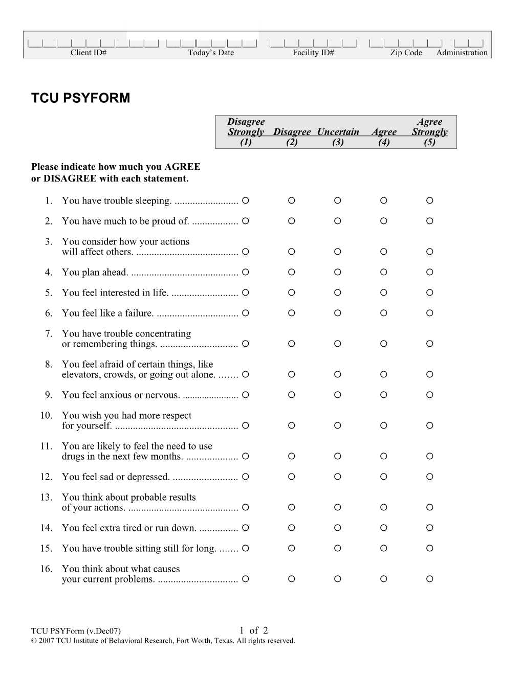 TCU FFAFORM (Family & Friends of Adults ADC Form)