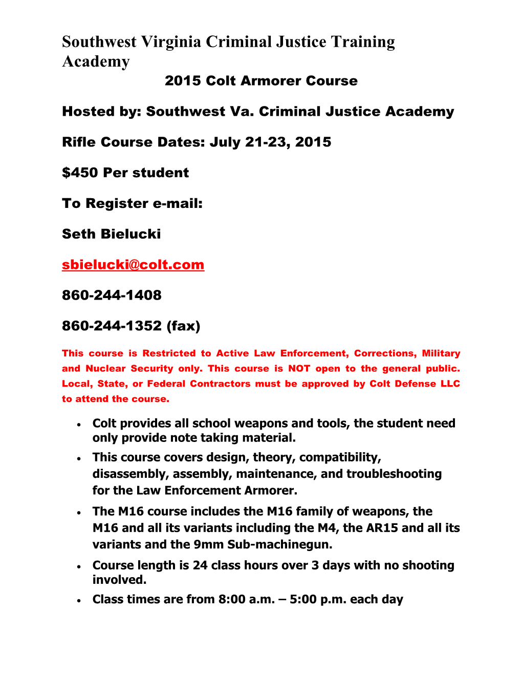 Southwest Virginia Criminal Justice Training Academy