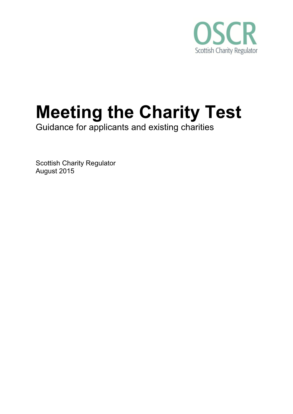 Meeting the Charity Test