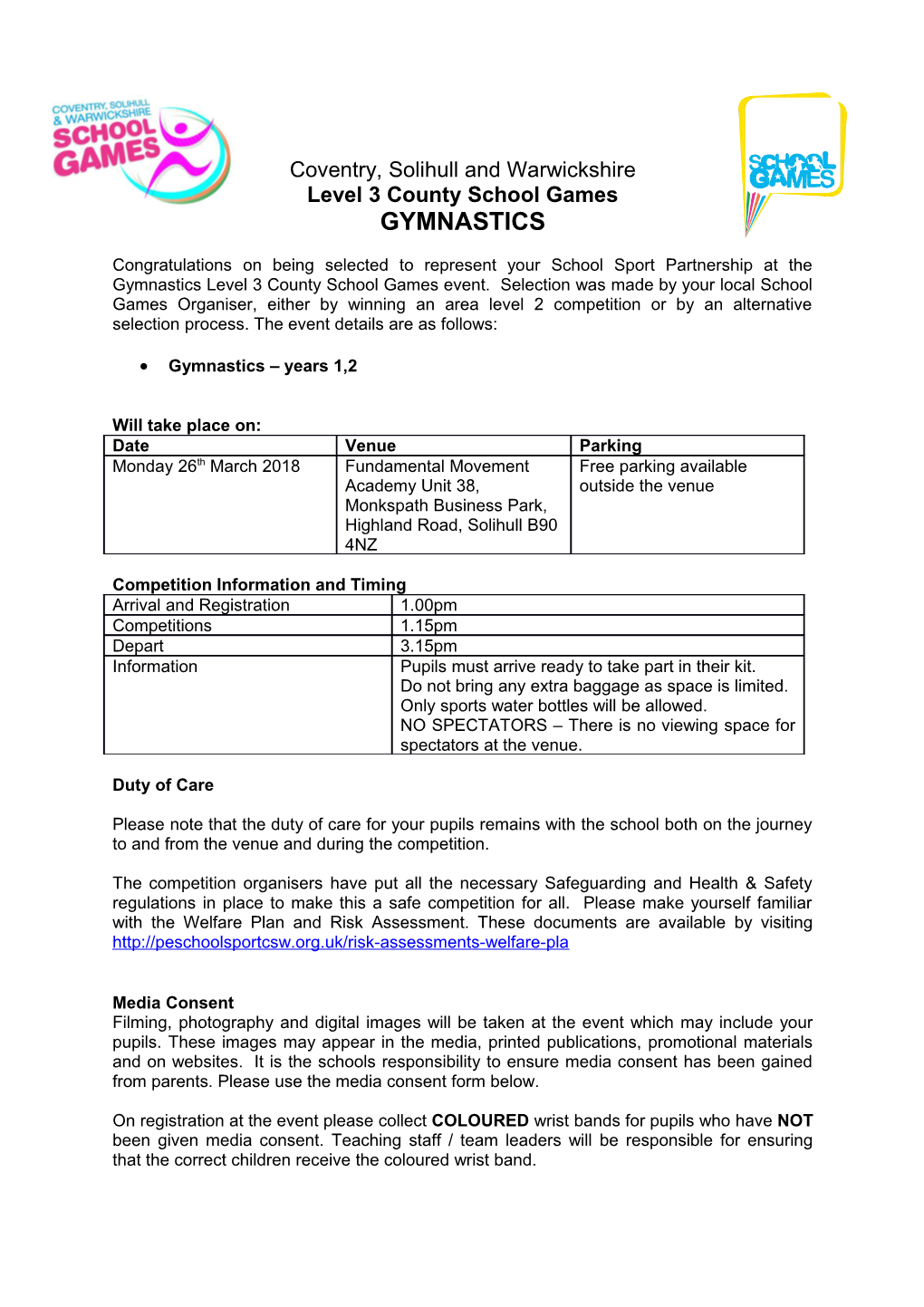 Level 3 County School Games