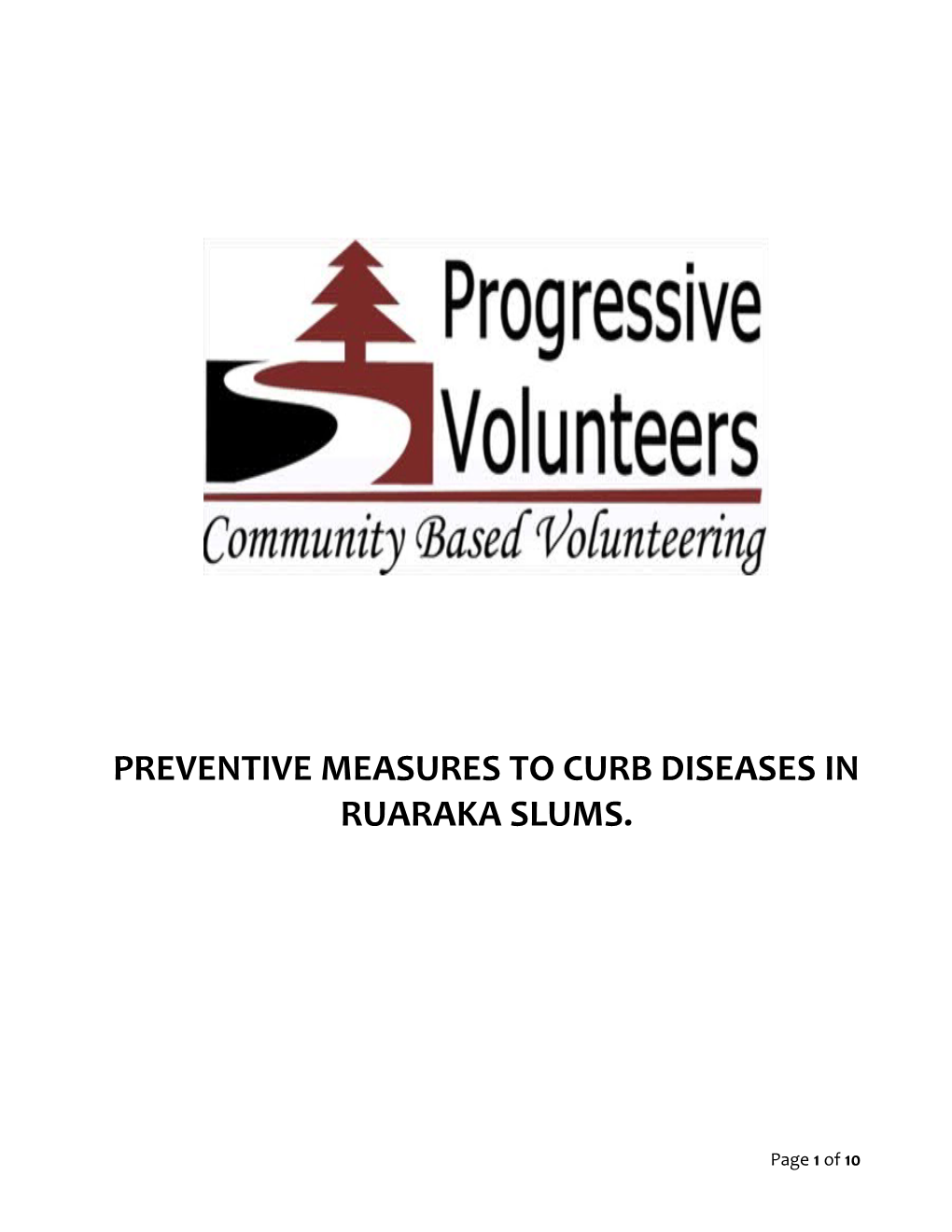 Preventive Measures to Curb Diseases in Ruaraka Slums. FI