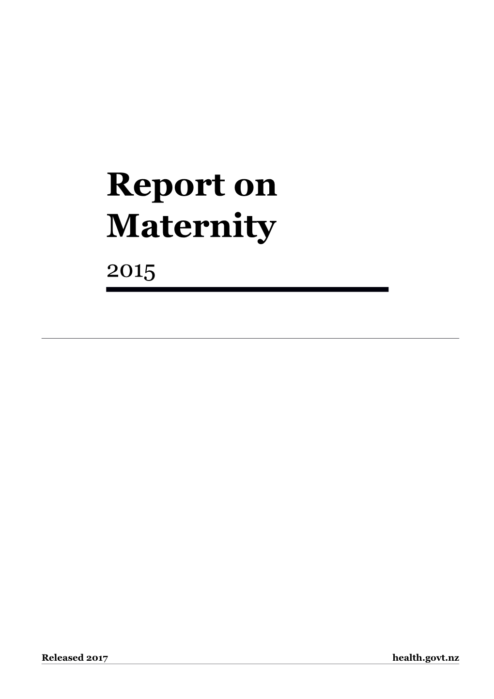 Report on Maternity 2015