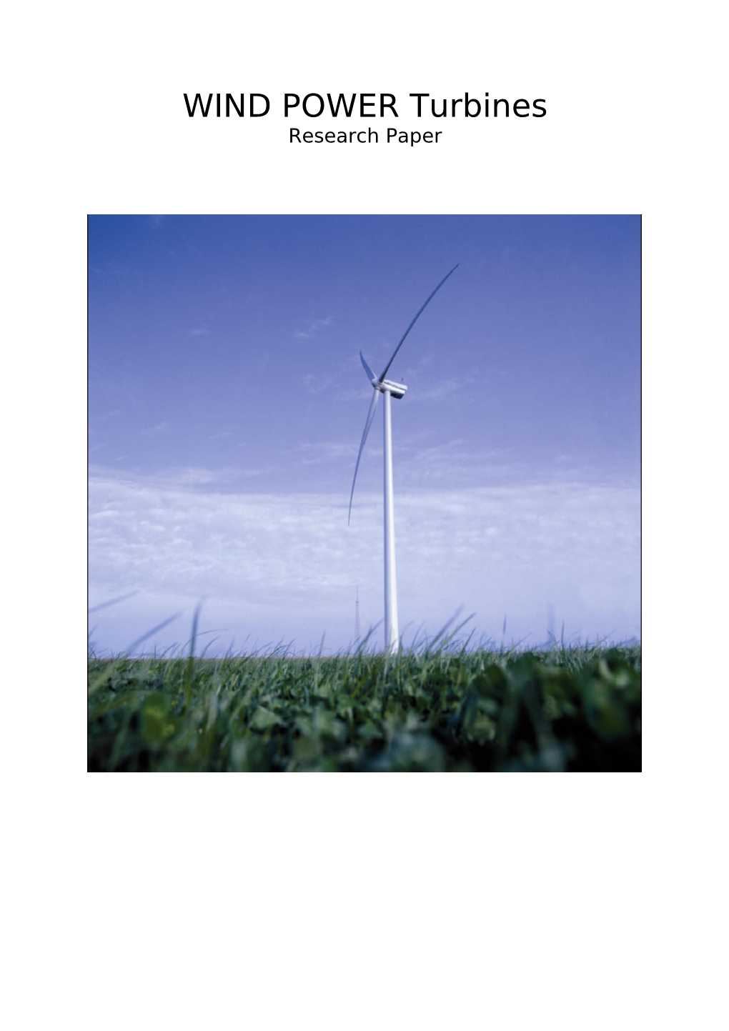 Ii Principles of a Wind Power Turbine Behaviour
