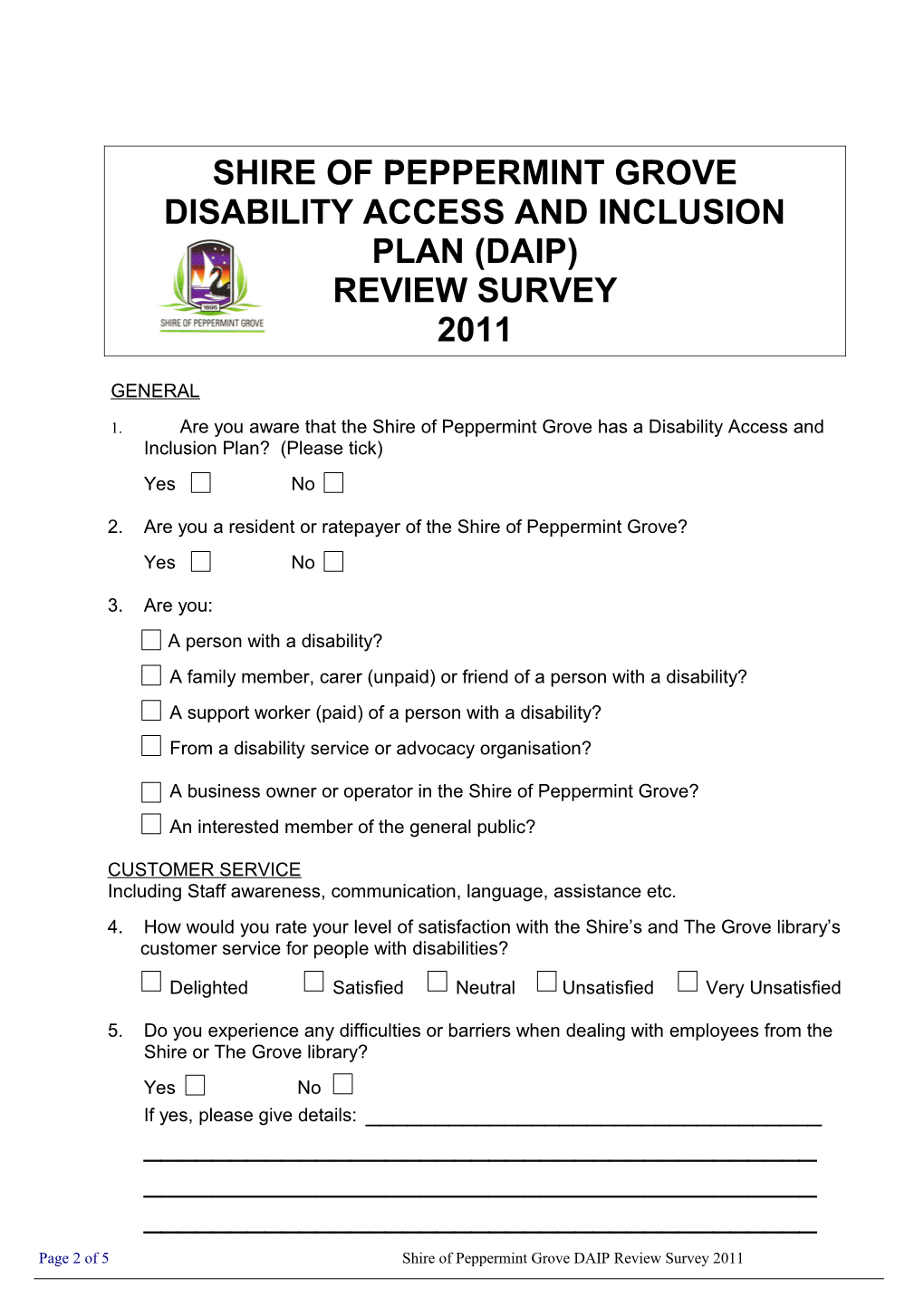 For More Information on a Disability Access and Inclusion Plan, Please Visit Disability WA S