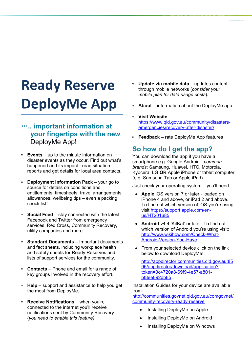 Deployme App Quick Reference Guide