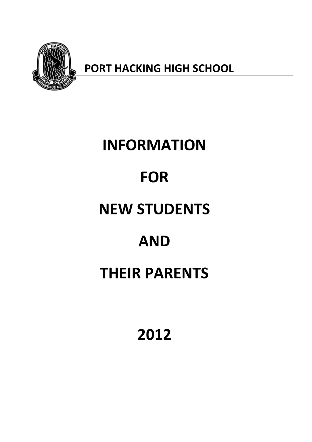 Information for New Students and Their Parents