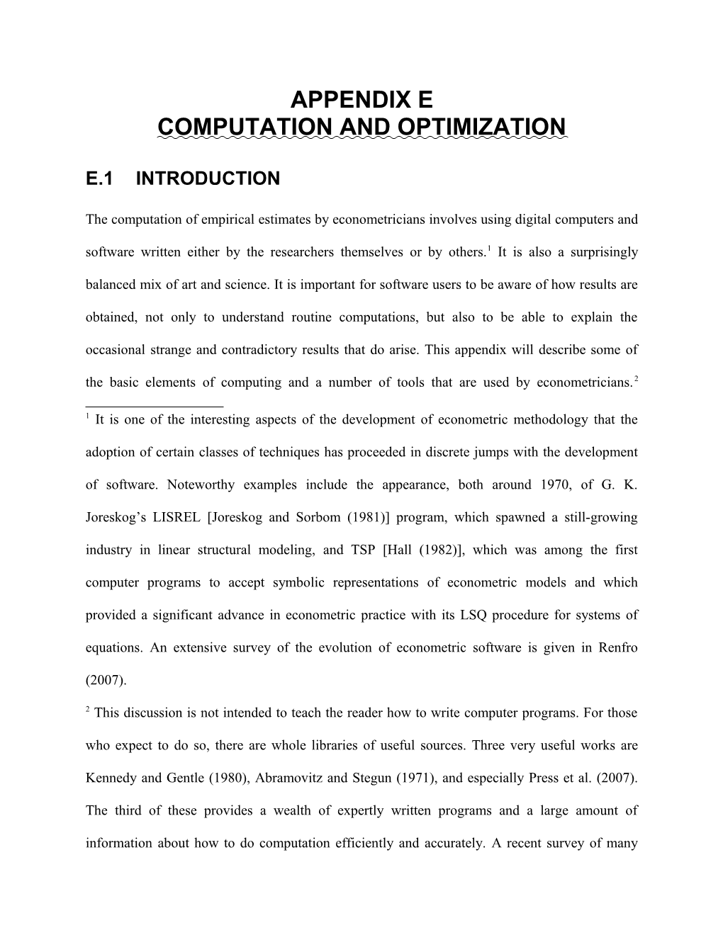 Computation and Optimization