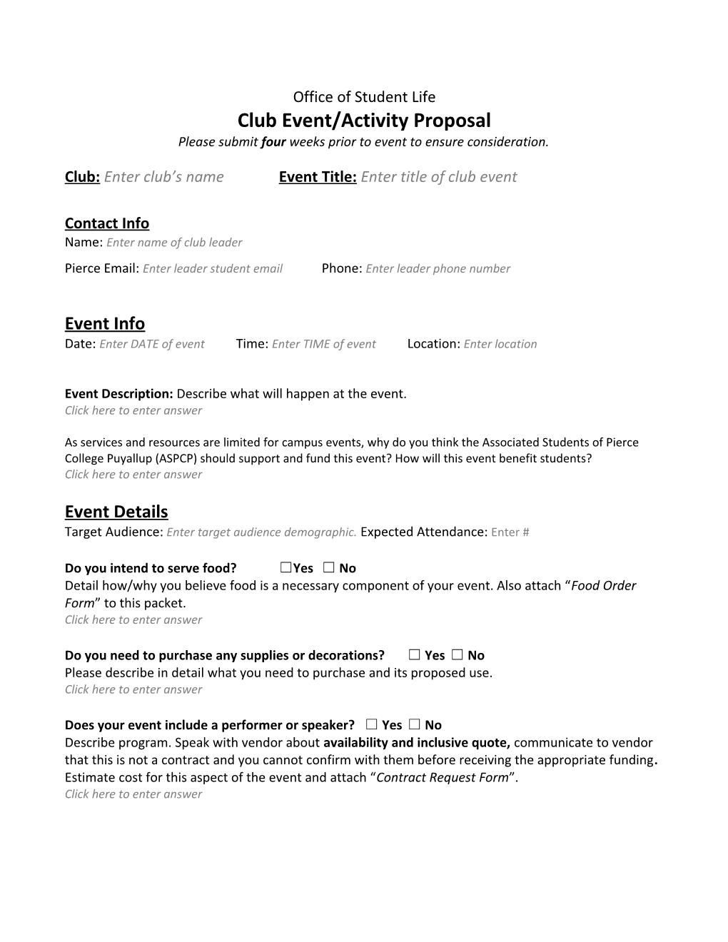 Club Event/Activity Proposal