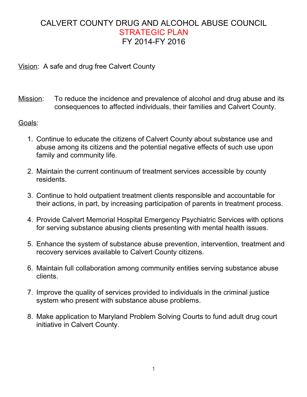 Calvert County Drug and Alcohol Abuse Council
