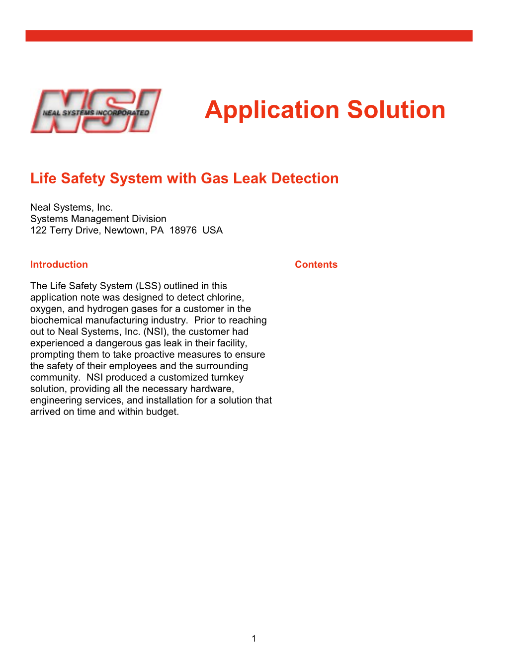 Life Safety System with Gas Leak Detection