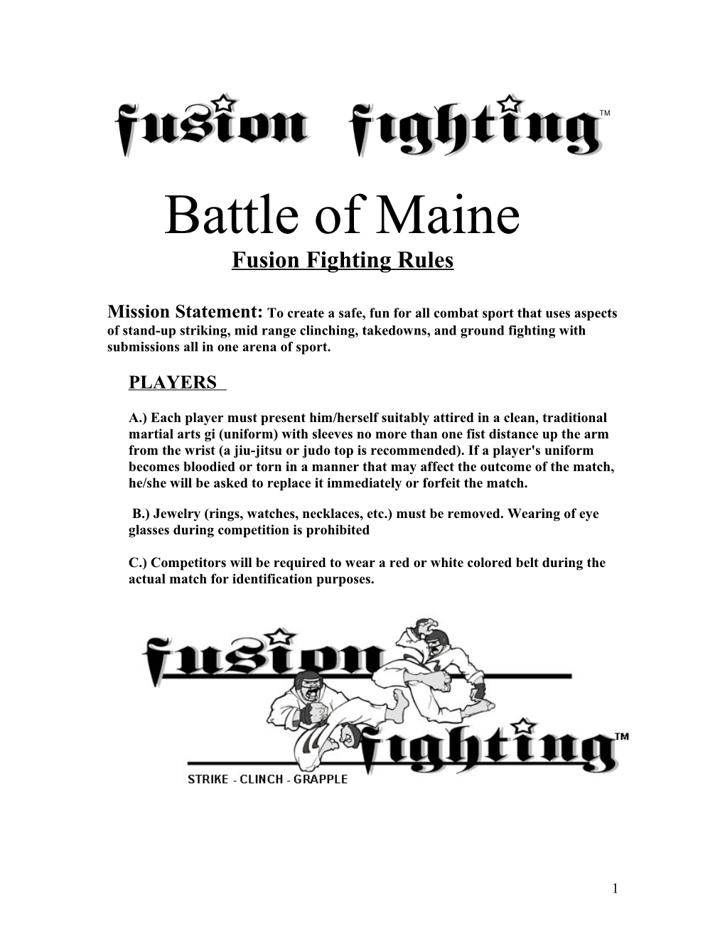 Fusion Fighting Rules