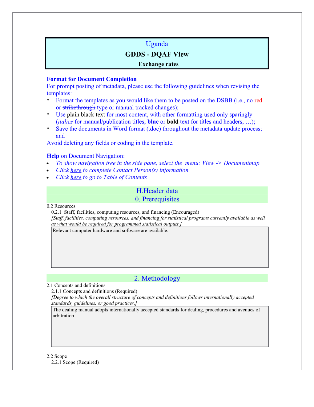 GDDS DQAF Category Templates s1