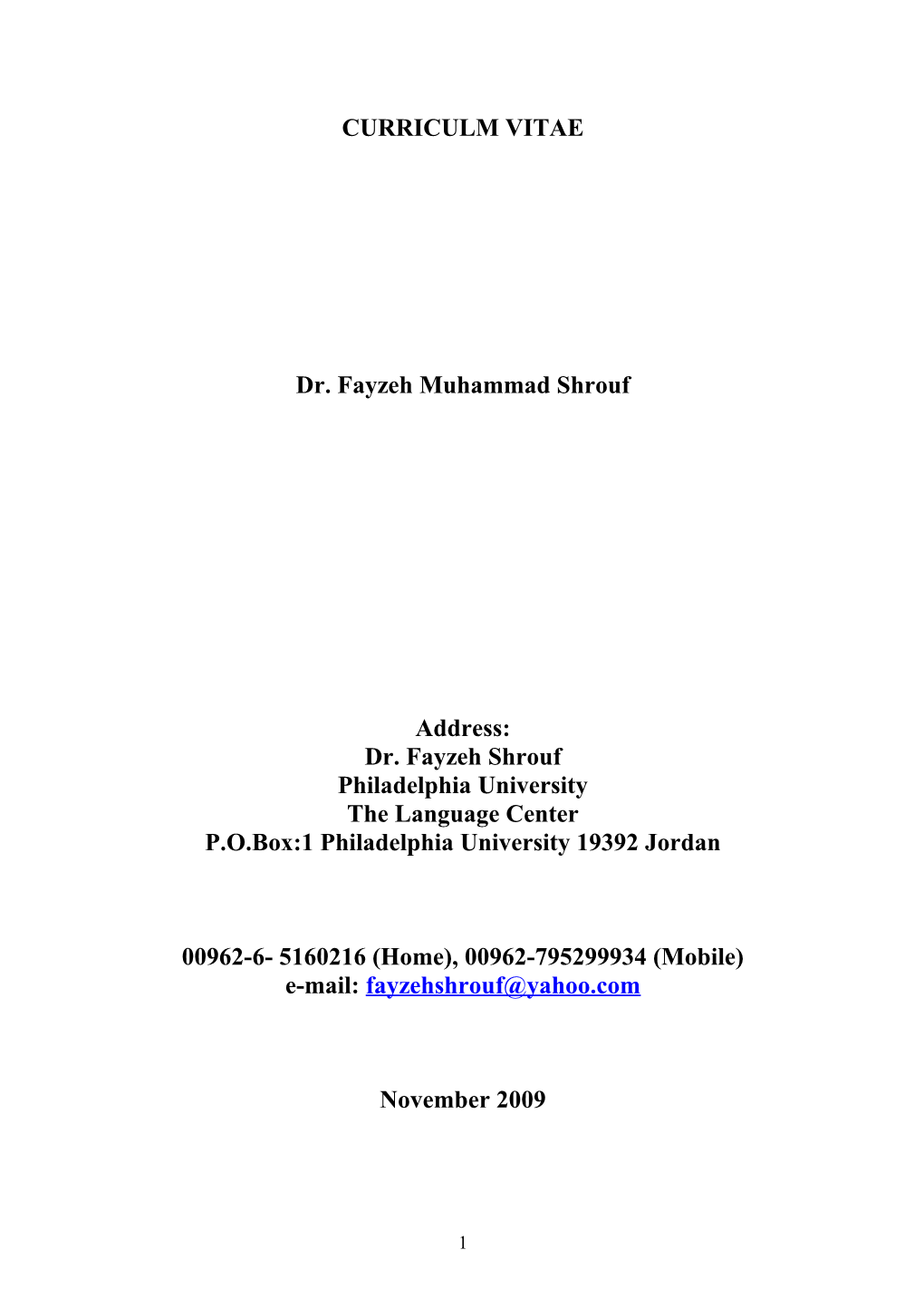Dr. Fayzeh Muhammad Shrouf