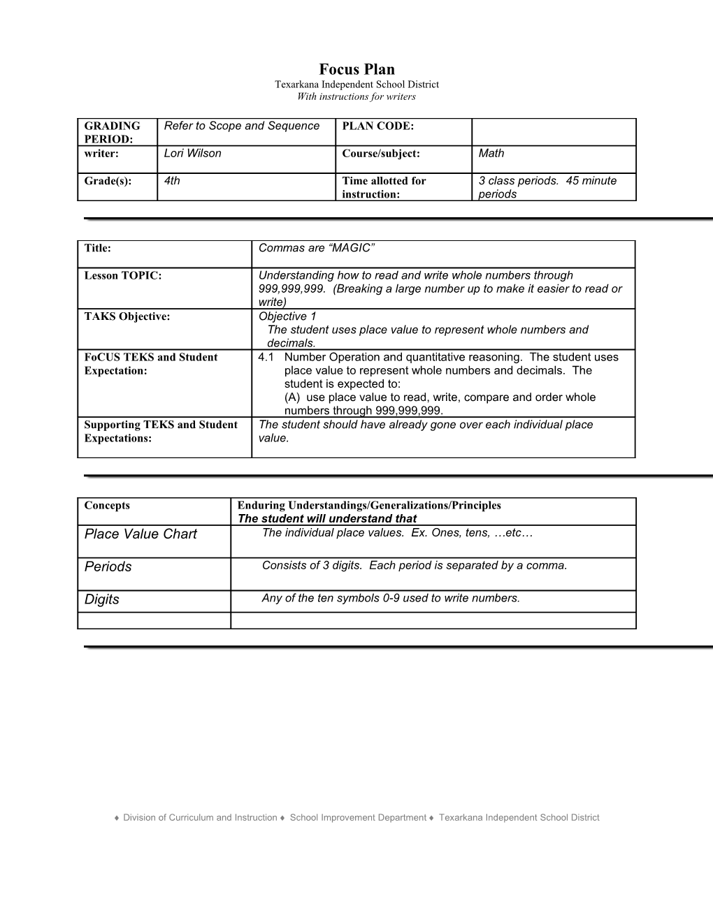 TEKS Lesson Plan/Unit Plan s2