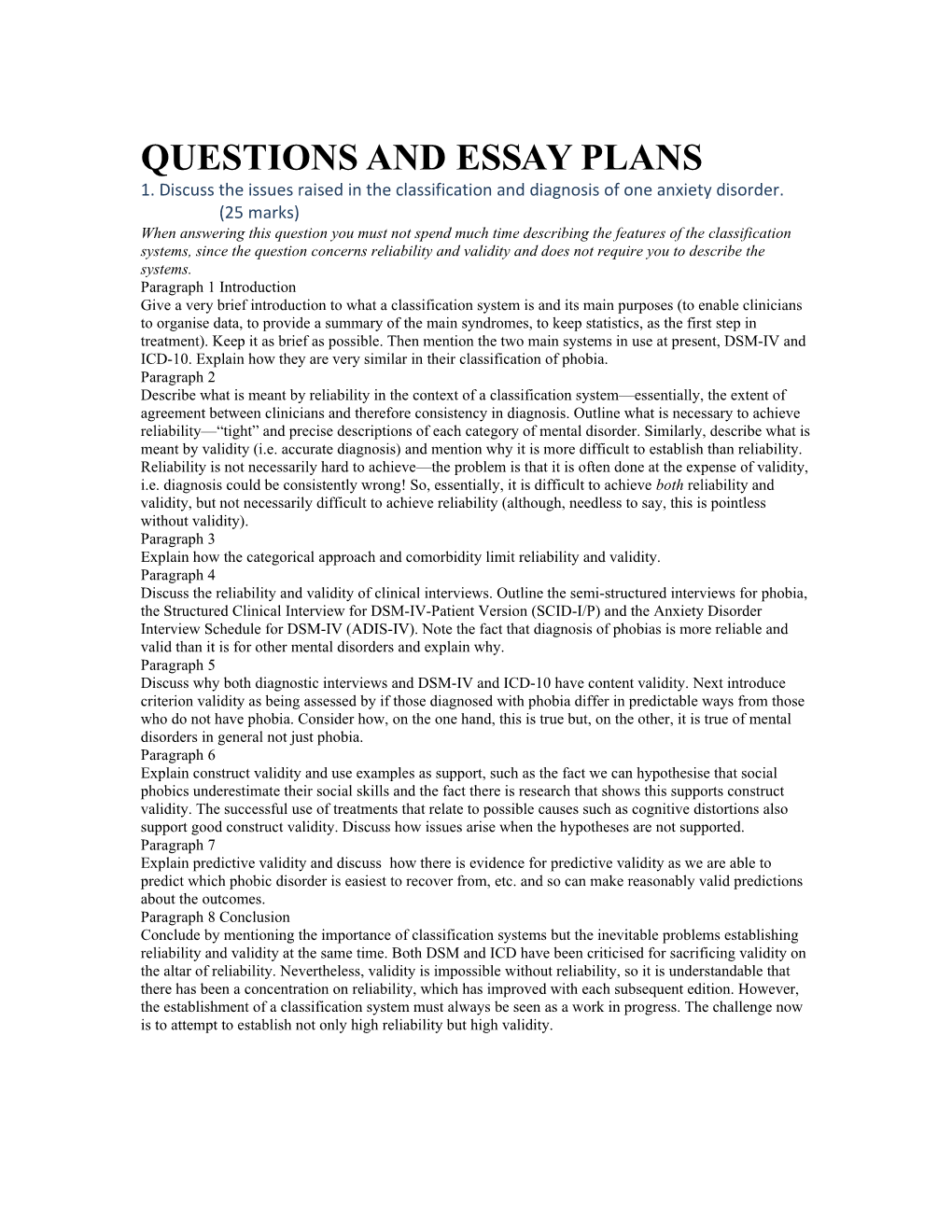 Questions and Essay Plans s1
