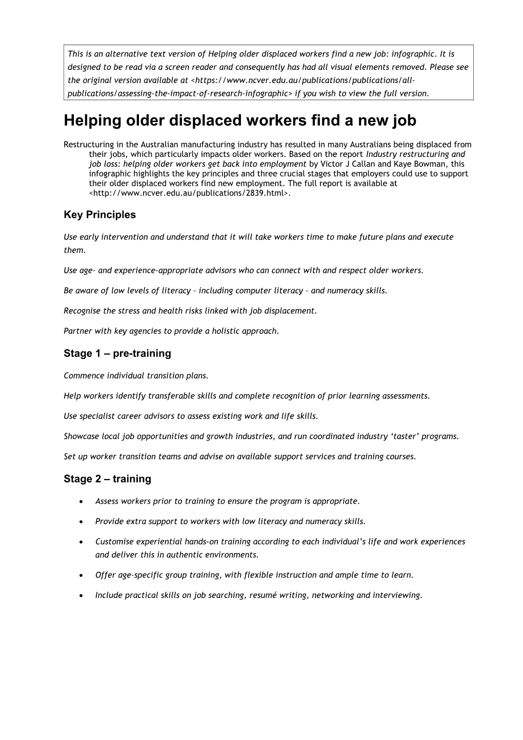 Helping Older Displaced Workers Find a New Job