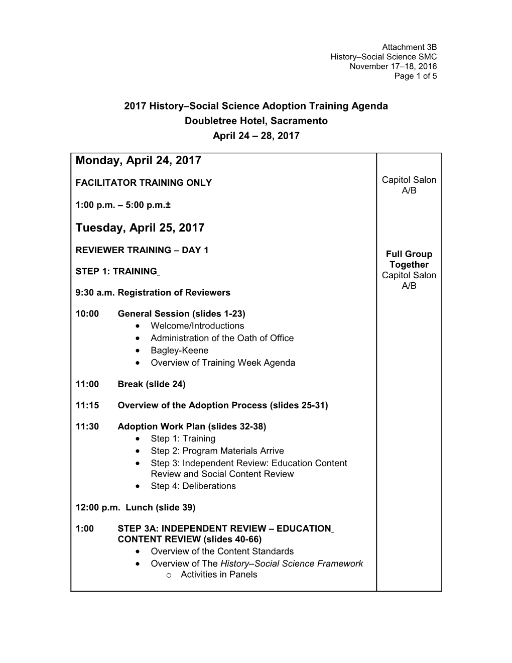 2017 History Social Science Adoption Training - Instructional Quality Commission (CA Dept