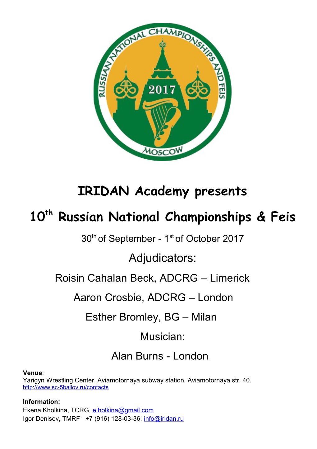 10Th Russian National Championships & Feis