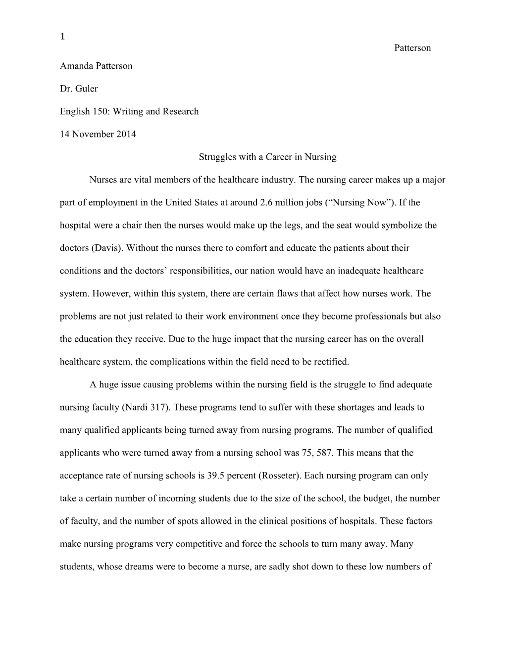English 150: Writing and Research