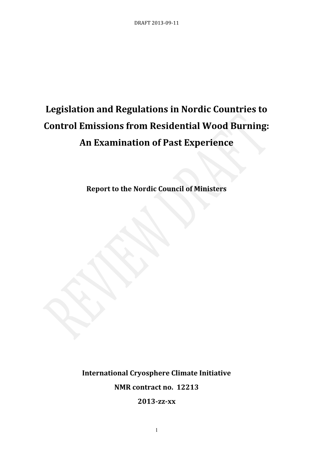 Legislation and Regulations in Nordic Countries To