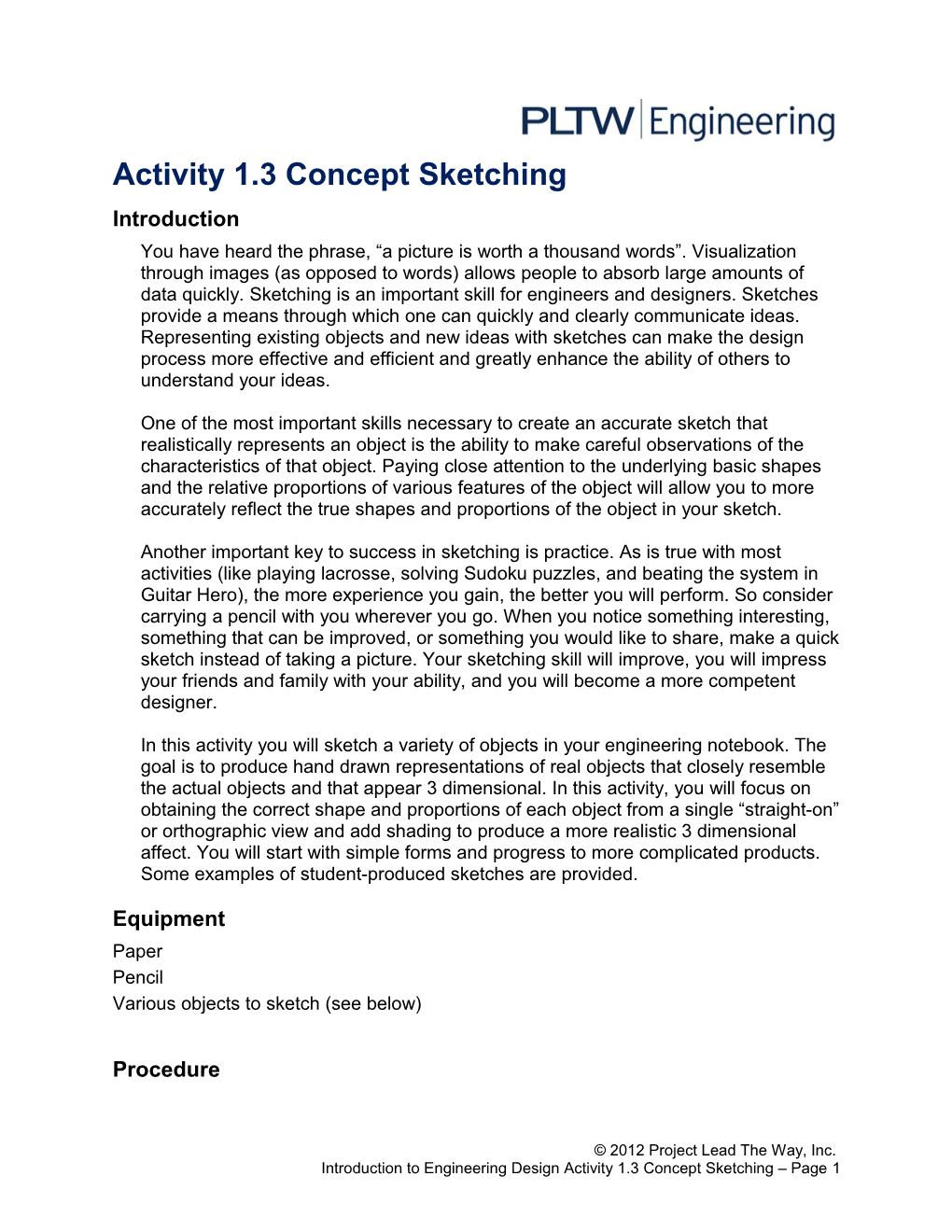Activity 1.3 Concept Sketching