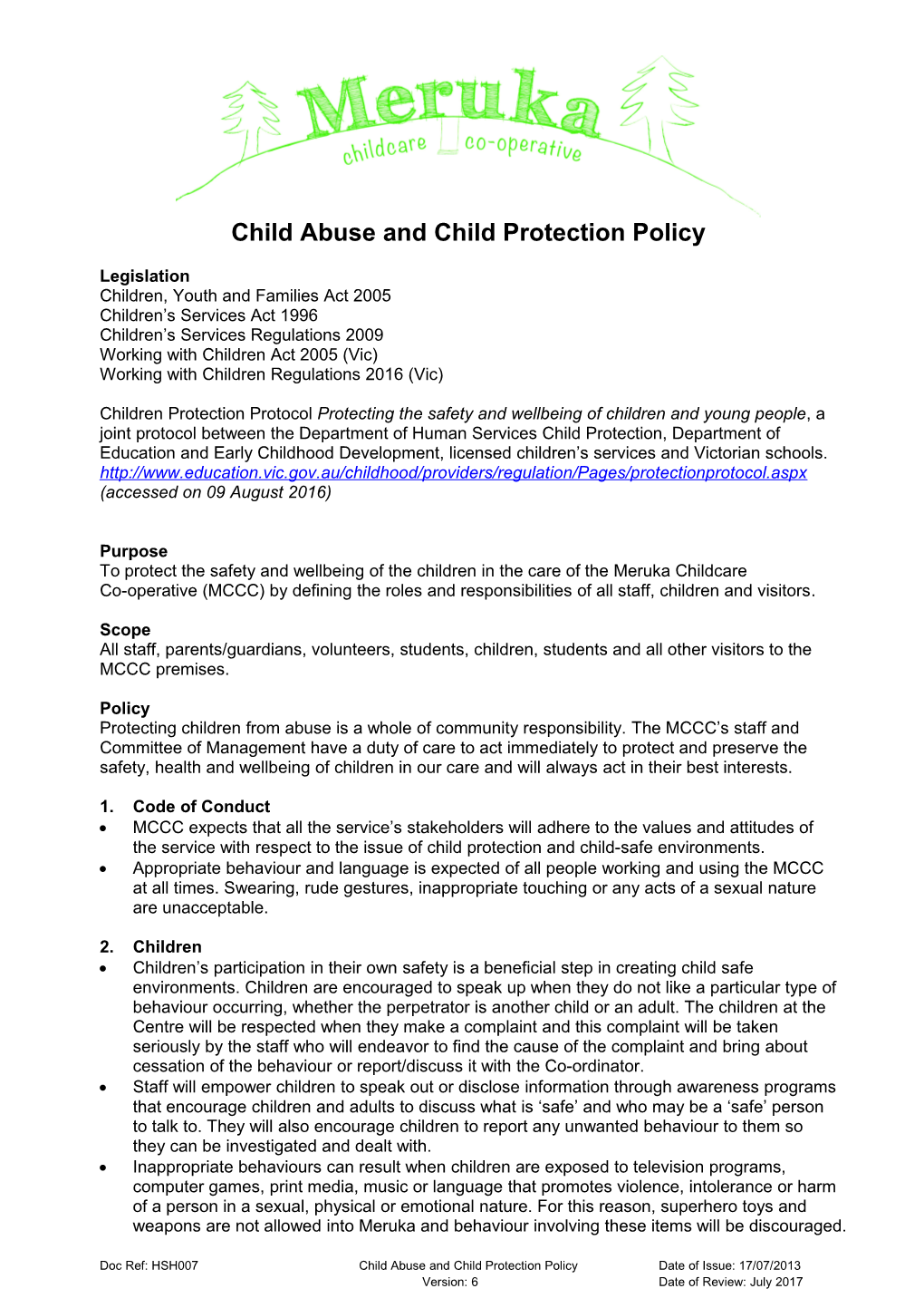 Child Abuse Andchild Protection Policy