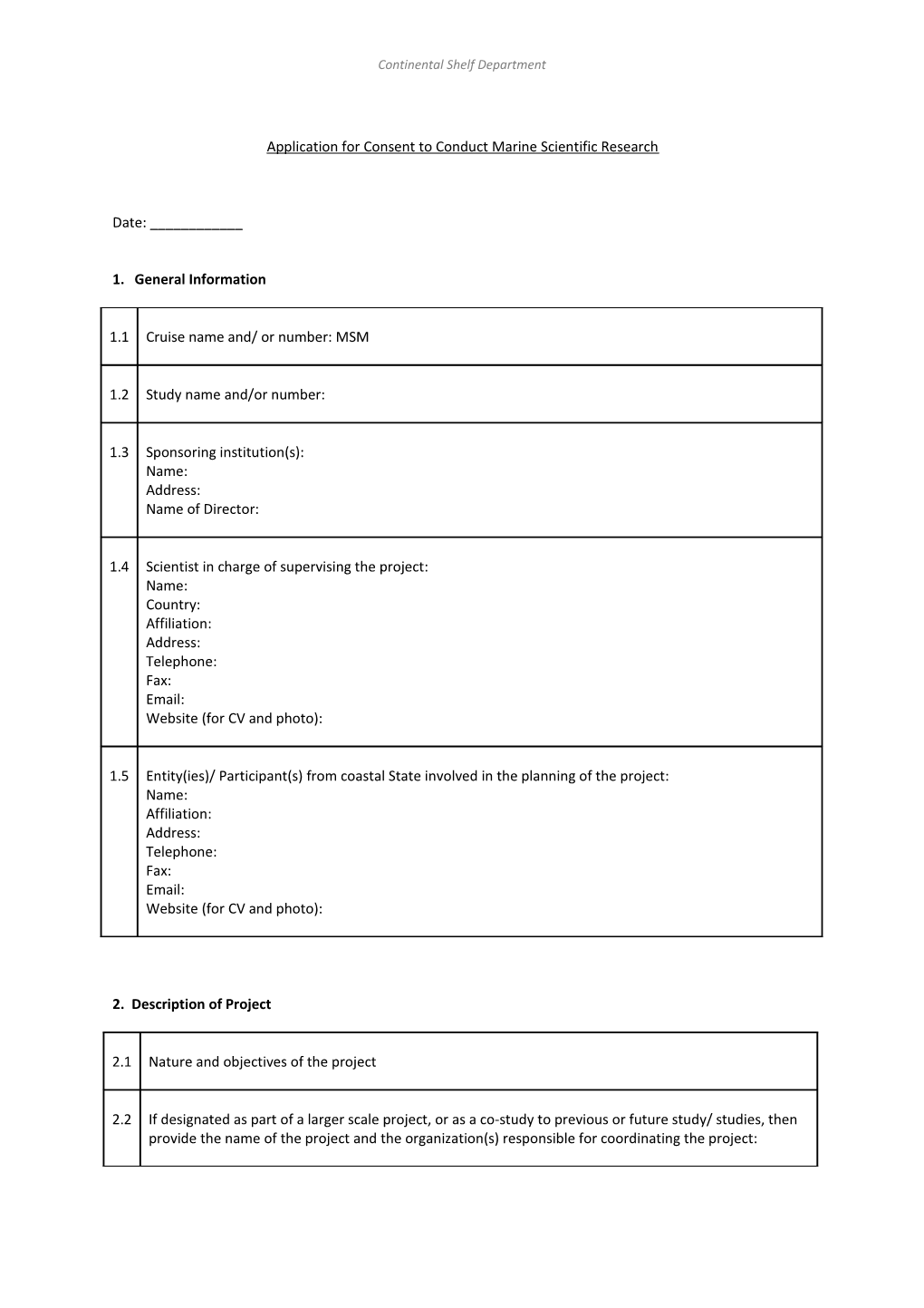 Declaration Proposal Marine Scientific Research