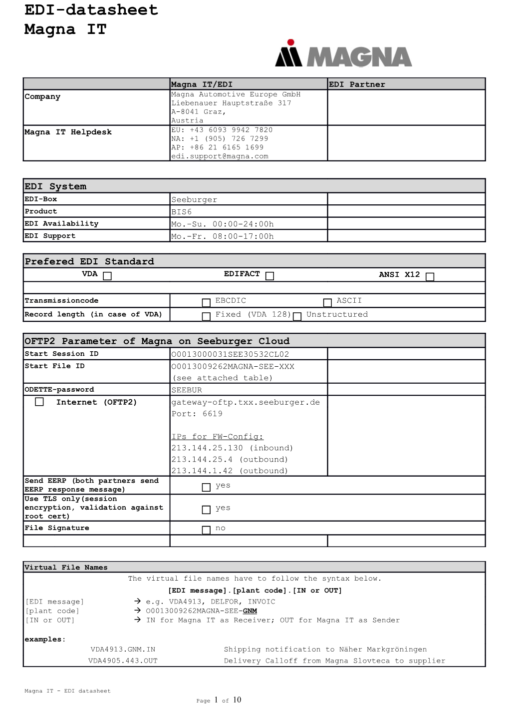 Magna IT - EDI Datasheetpage 1 of 16