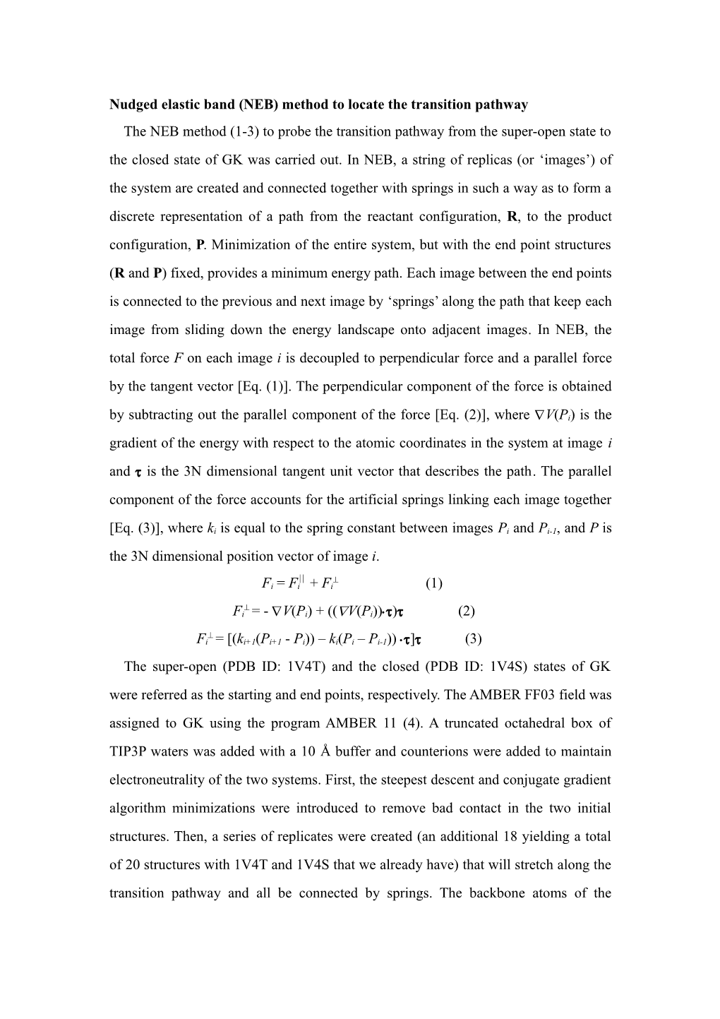 Nudged Elastic Band (NEB) Method to Locate the Transition Pathway