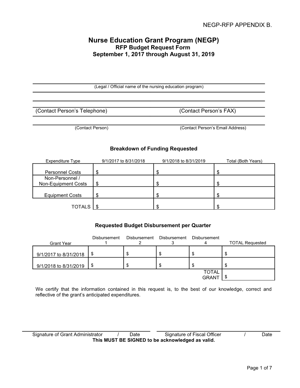 Nurse Education Grant Program (NEGP) s1