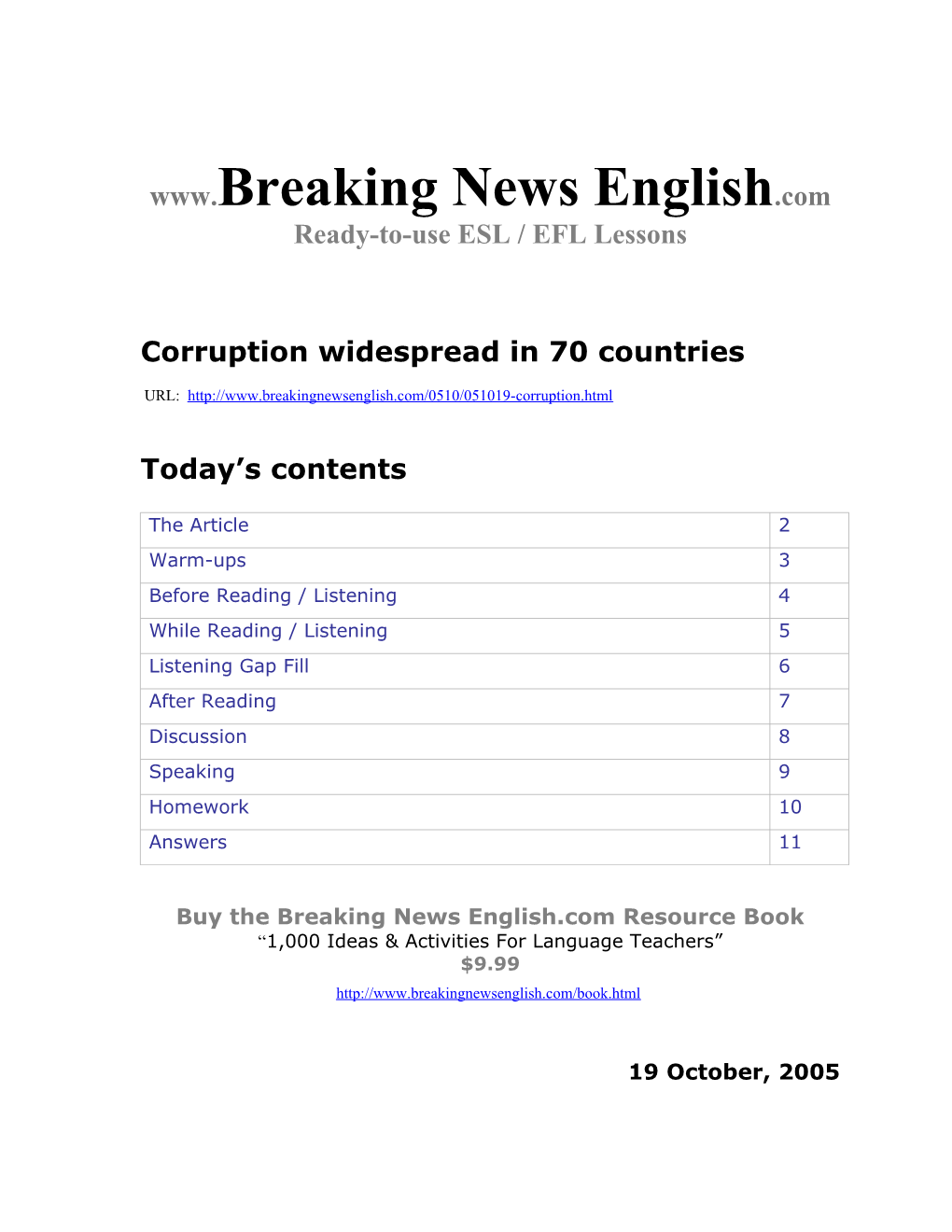 Corruption Widespread in 70 Countries