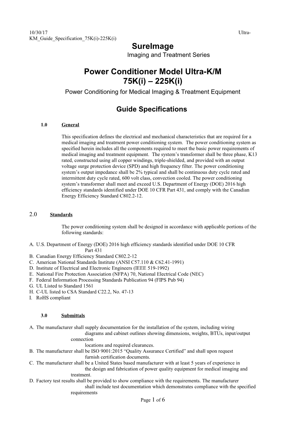 Power Conditioner Model Ultra-K/M
