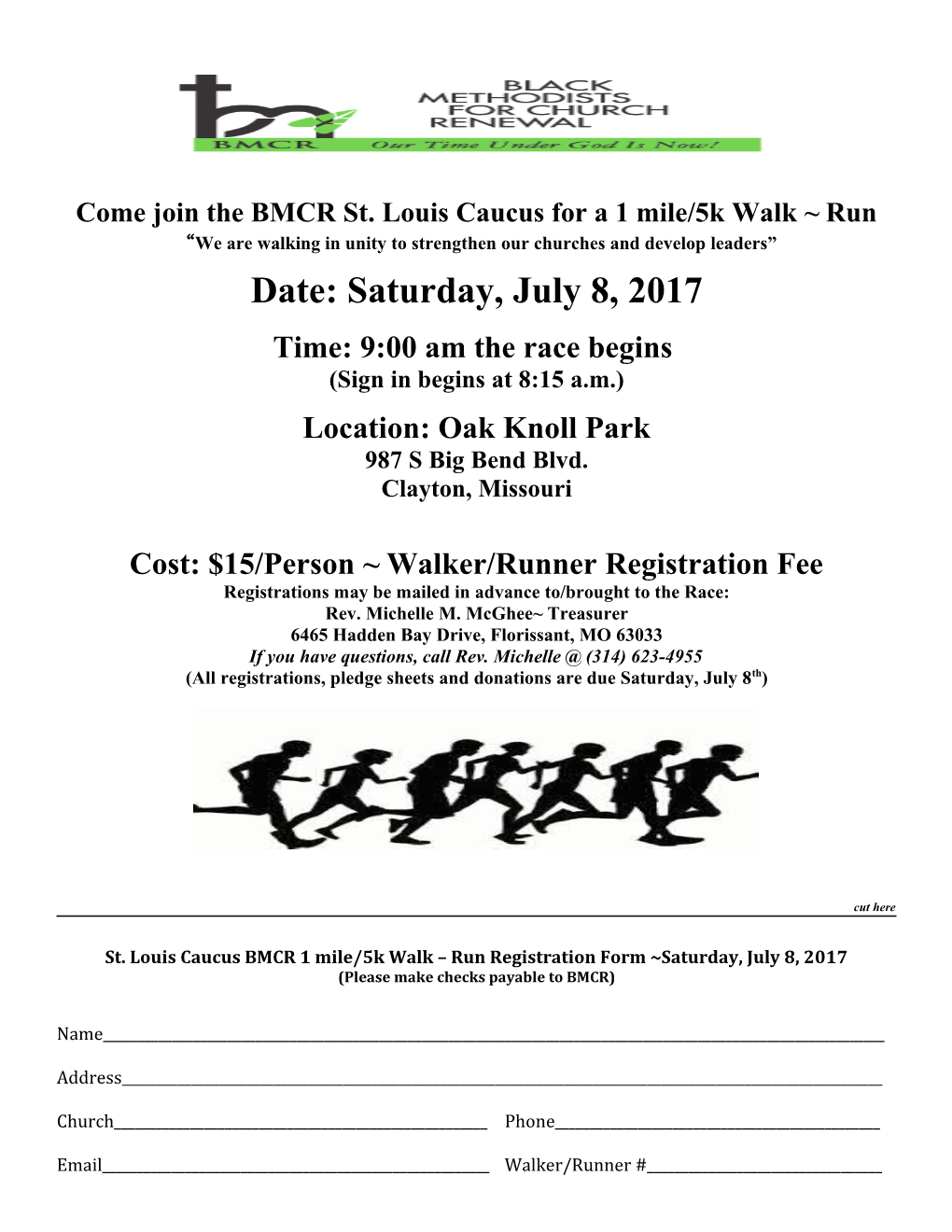 Come Join the BMCR St. Louis Caucus for a 1 Mile/5K Walk Run