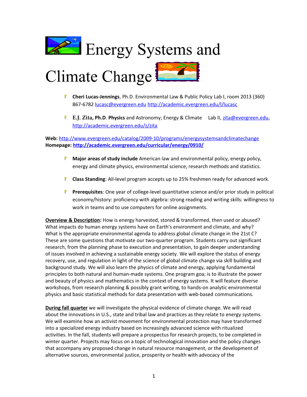 Energy Systems and Climate Change