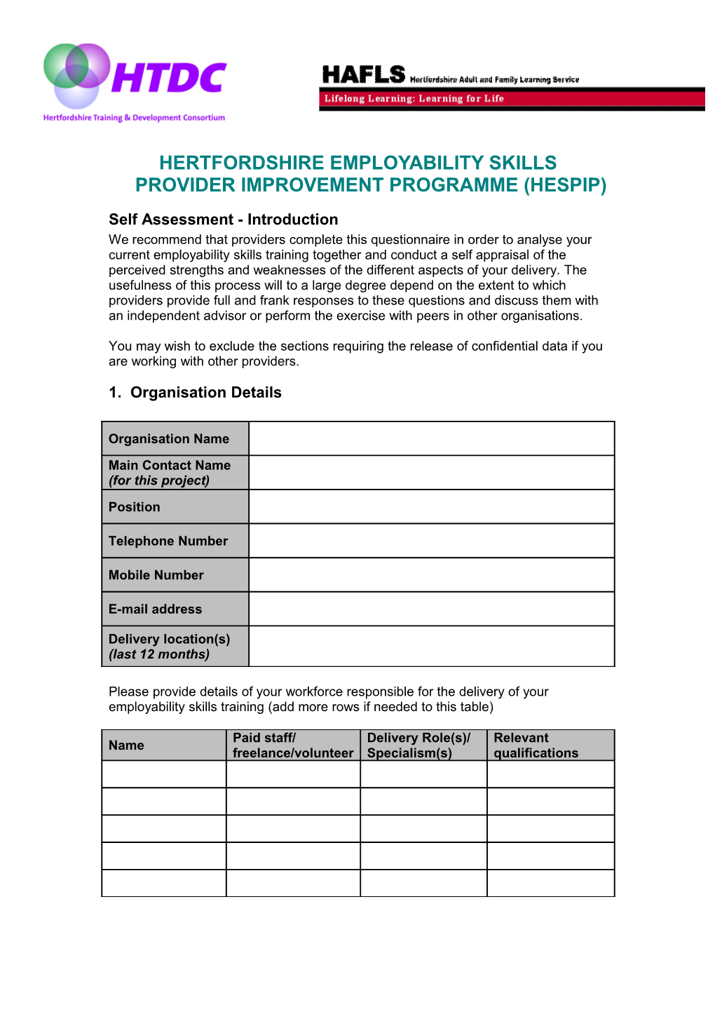 Hertfordshire Employability Skills Provider Improvement Programme (Hespip)
