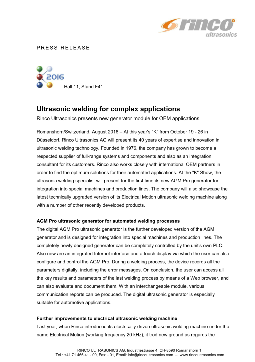 Ultrasonic Welding for Complex Applications