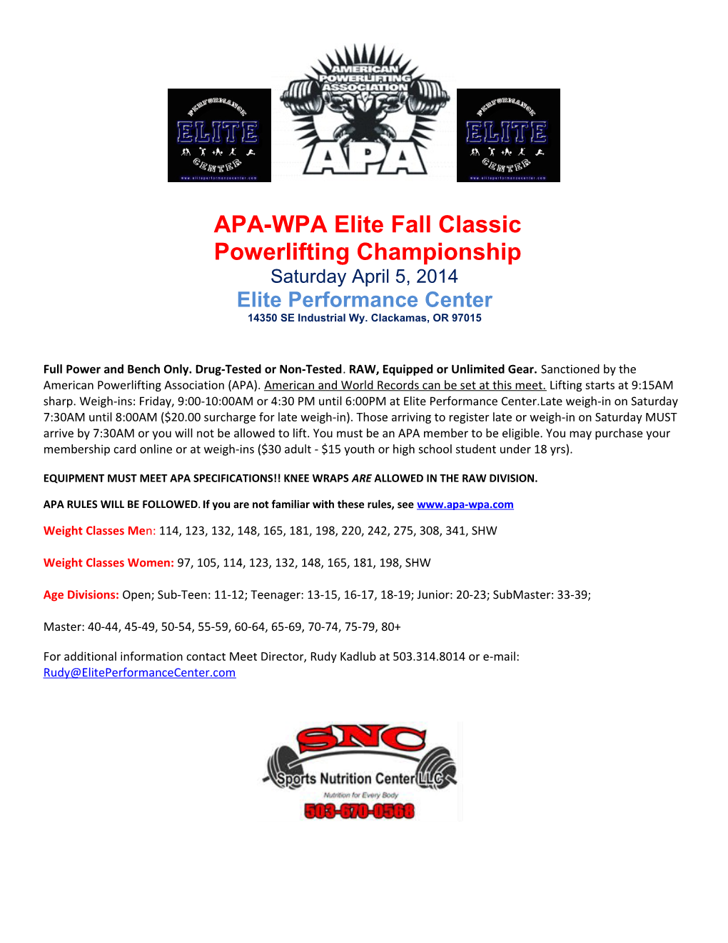 APA-WPA Elite Fall Classic