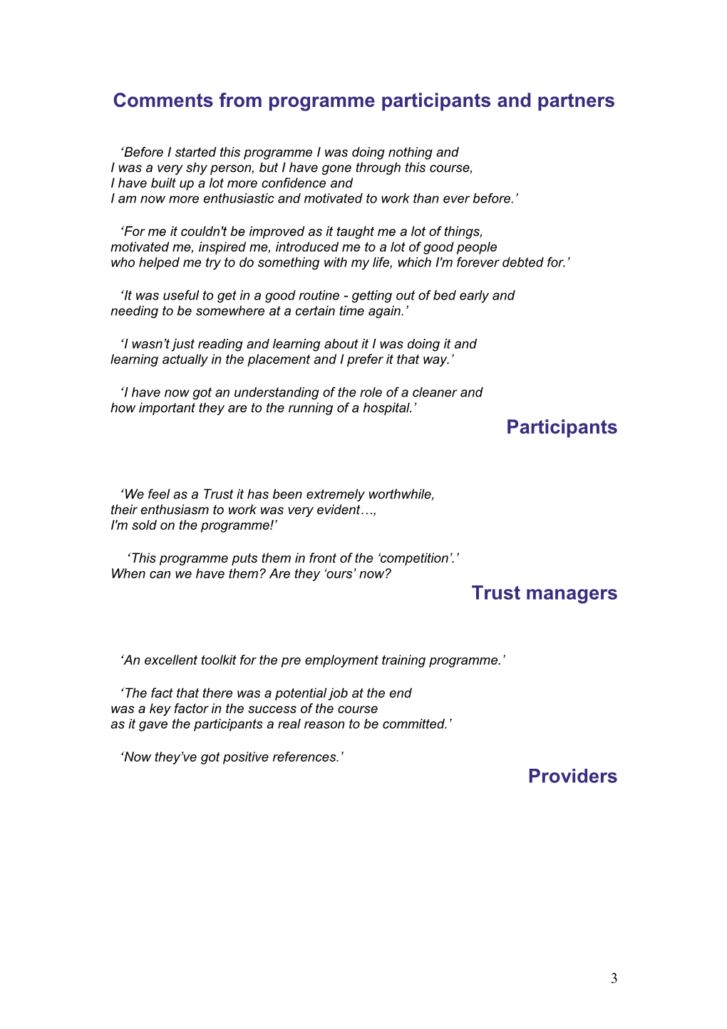 Skills for Health Pre-Employment Programme Project