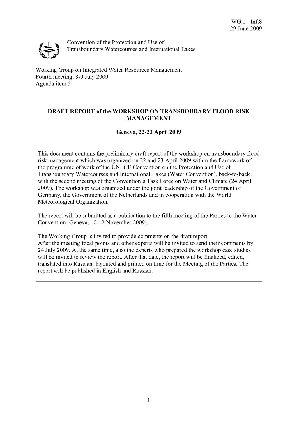 Transboundary Flood Risk Management