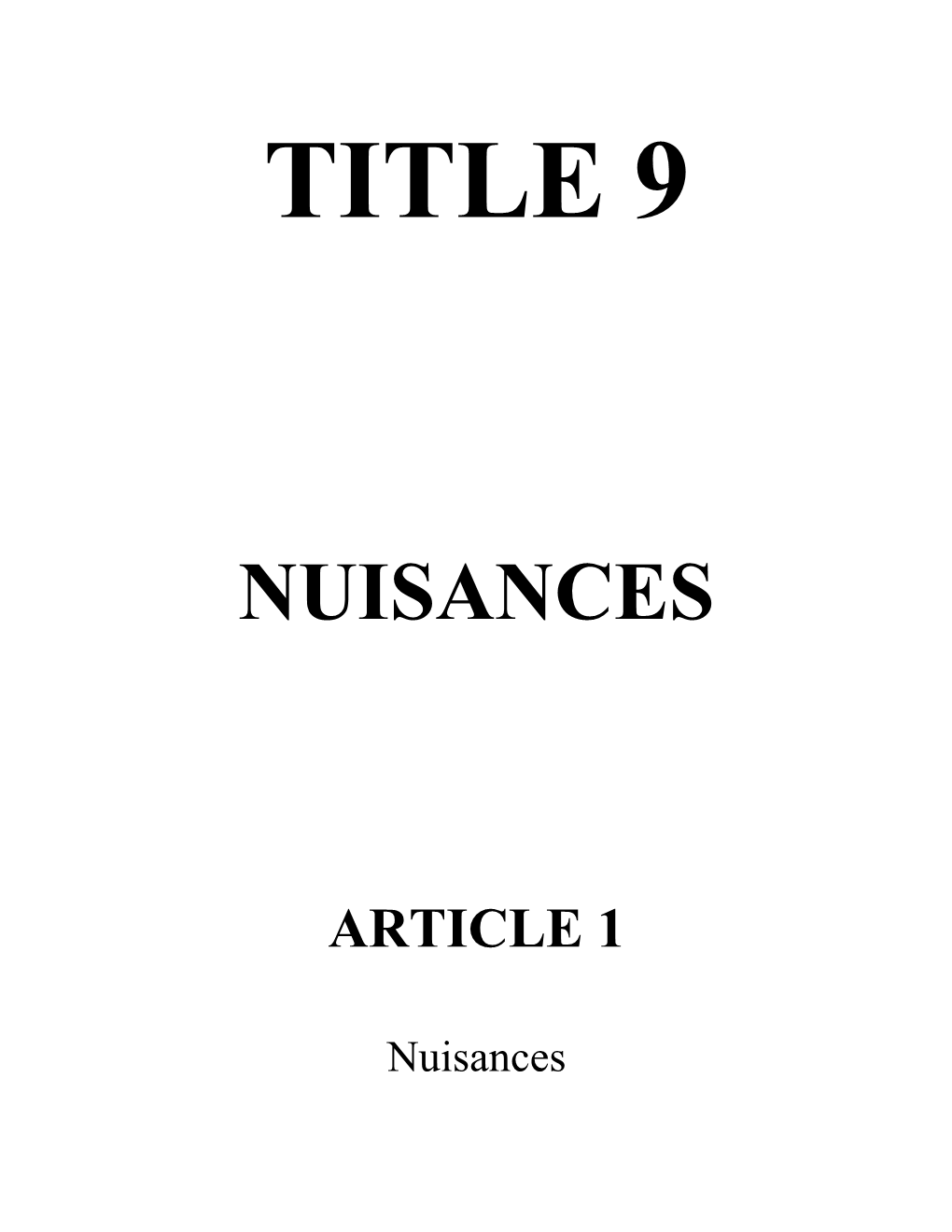 Title 9 Article 1