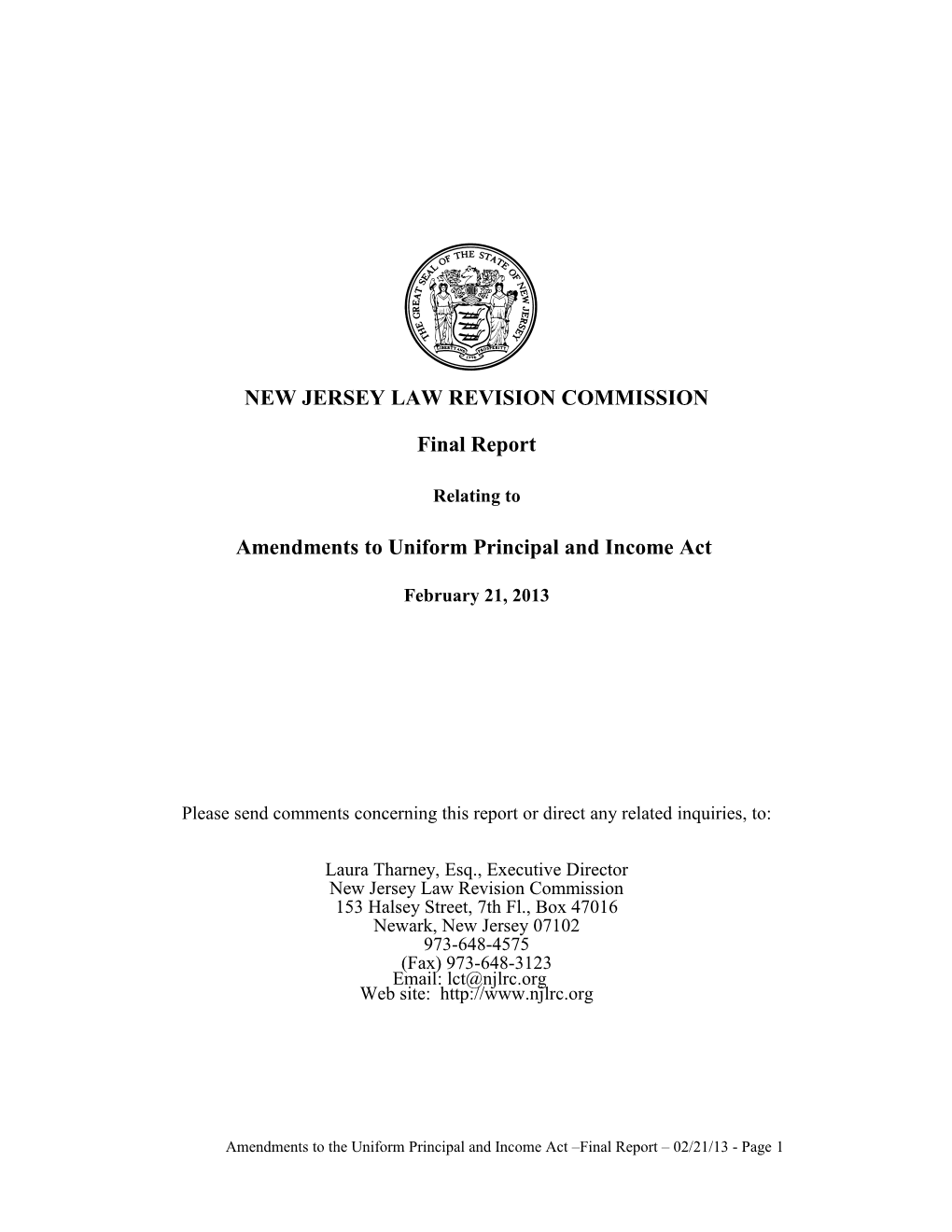 New Jersey Law Revision Commission s16