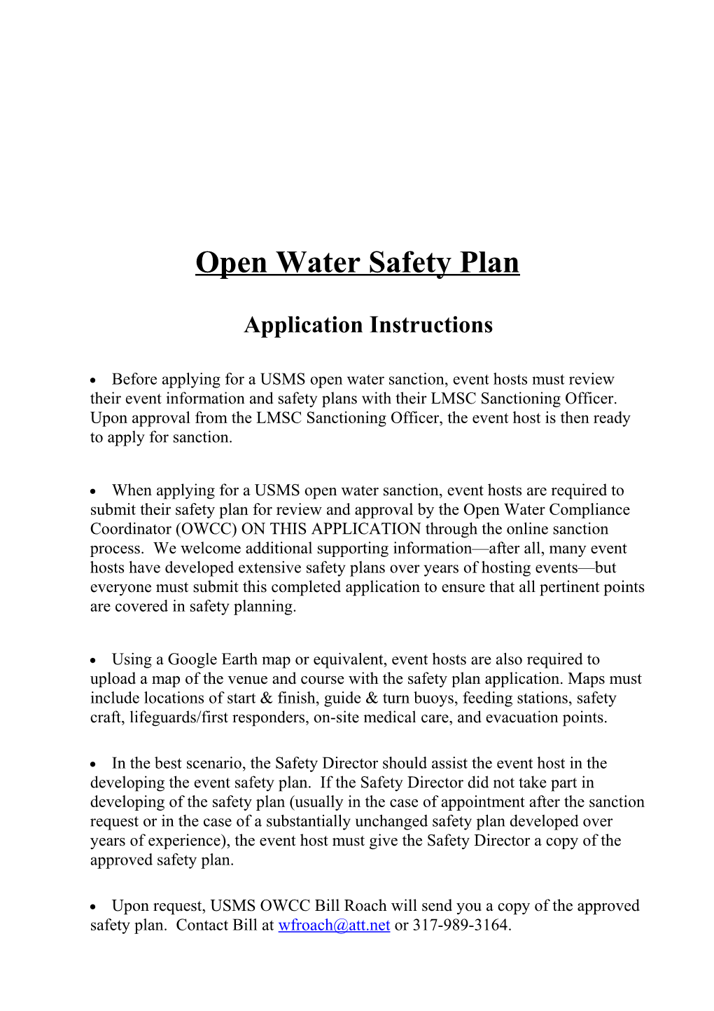 USMS Open Water Document Style Standards s1