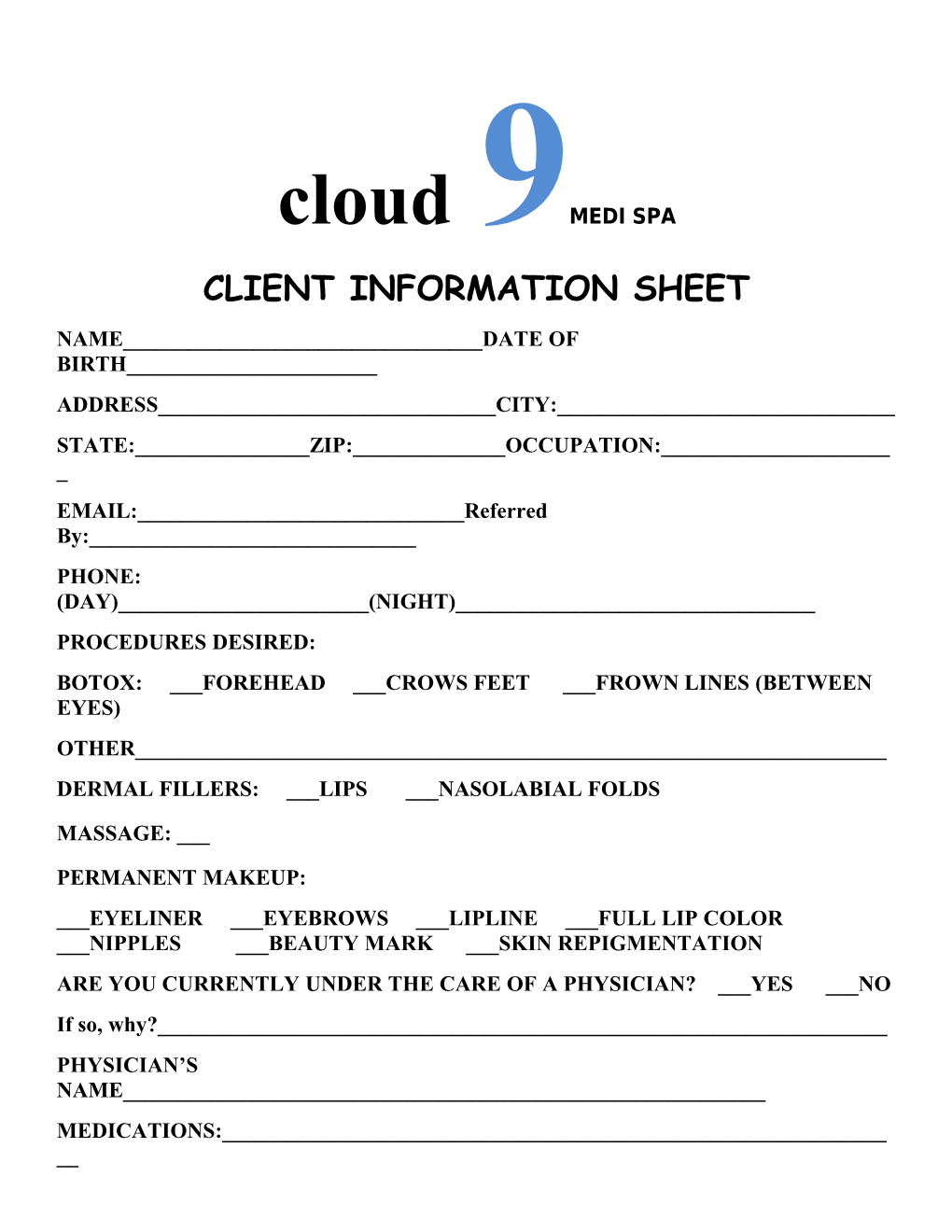 Client Information Sheet s1