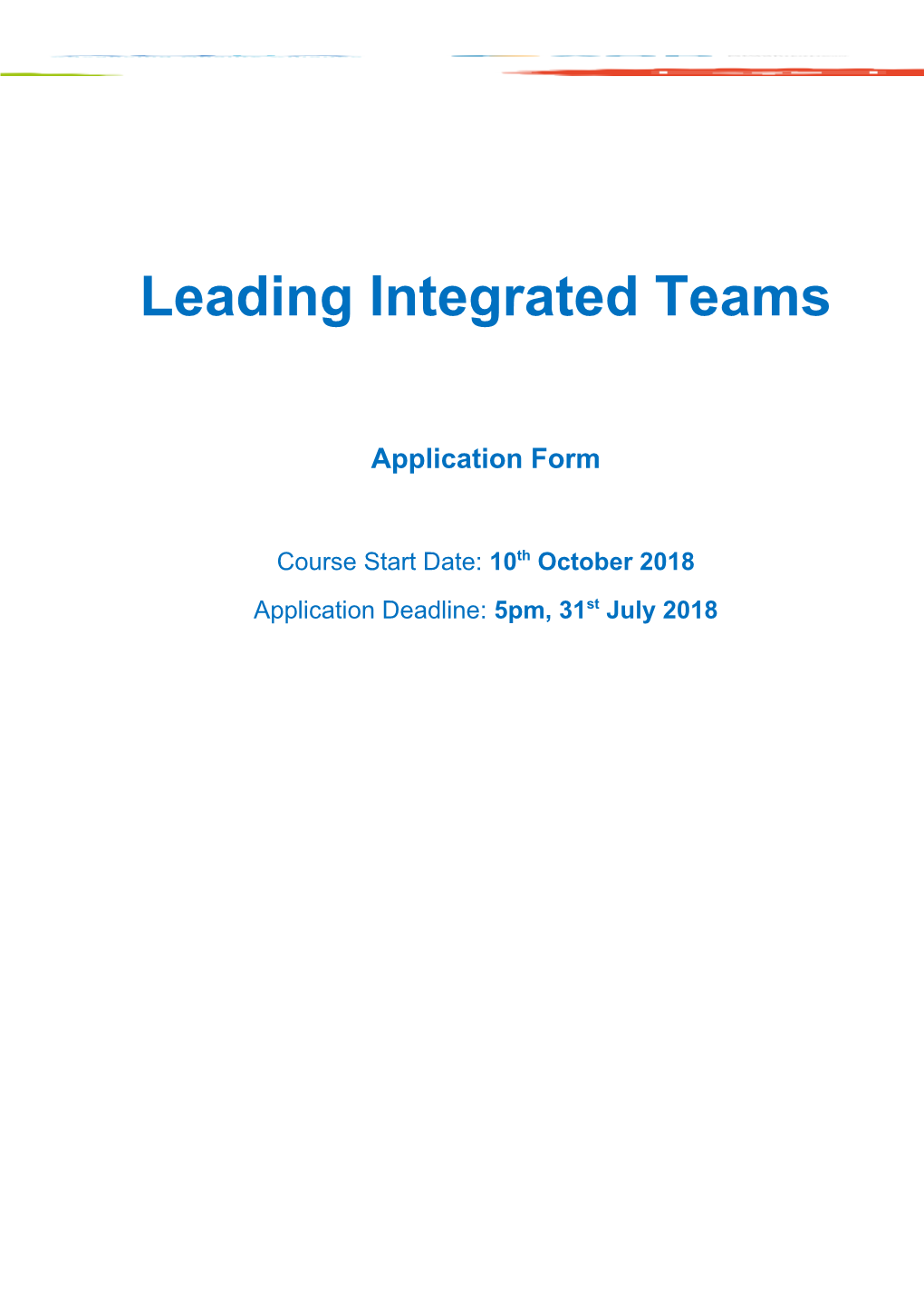 Leading Integrated Teams