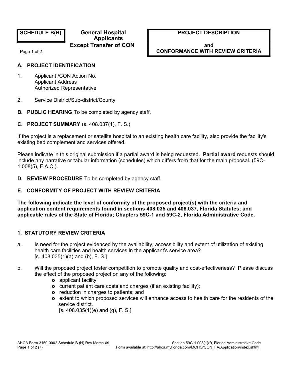 Application for Certificate of Need s1