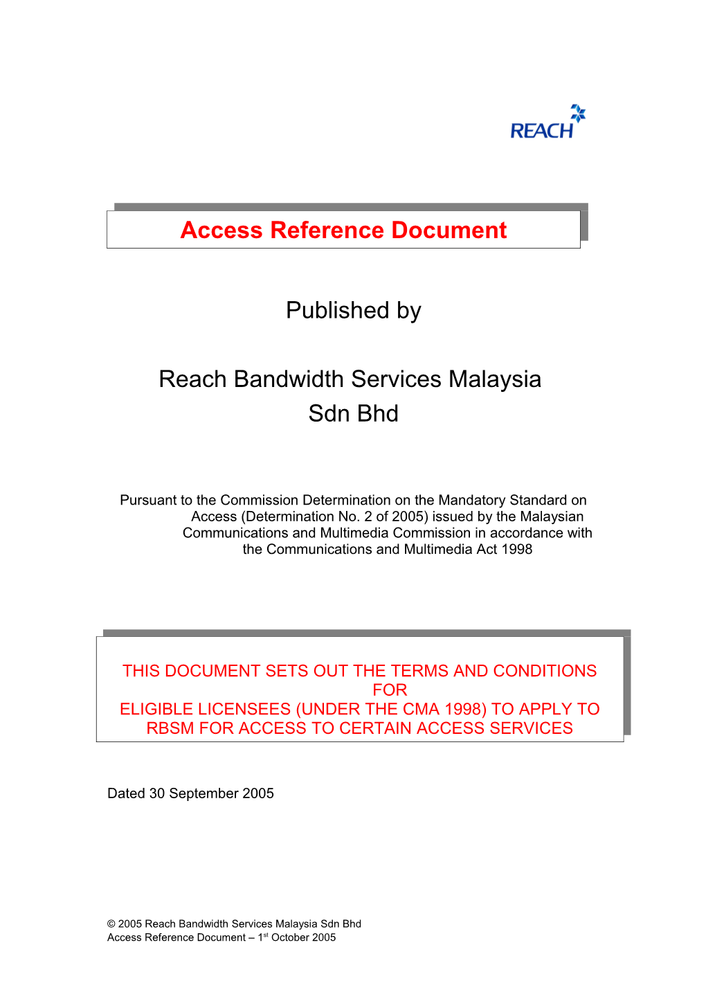 Access Reference Document