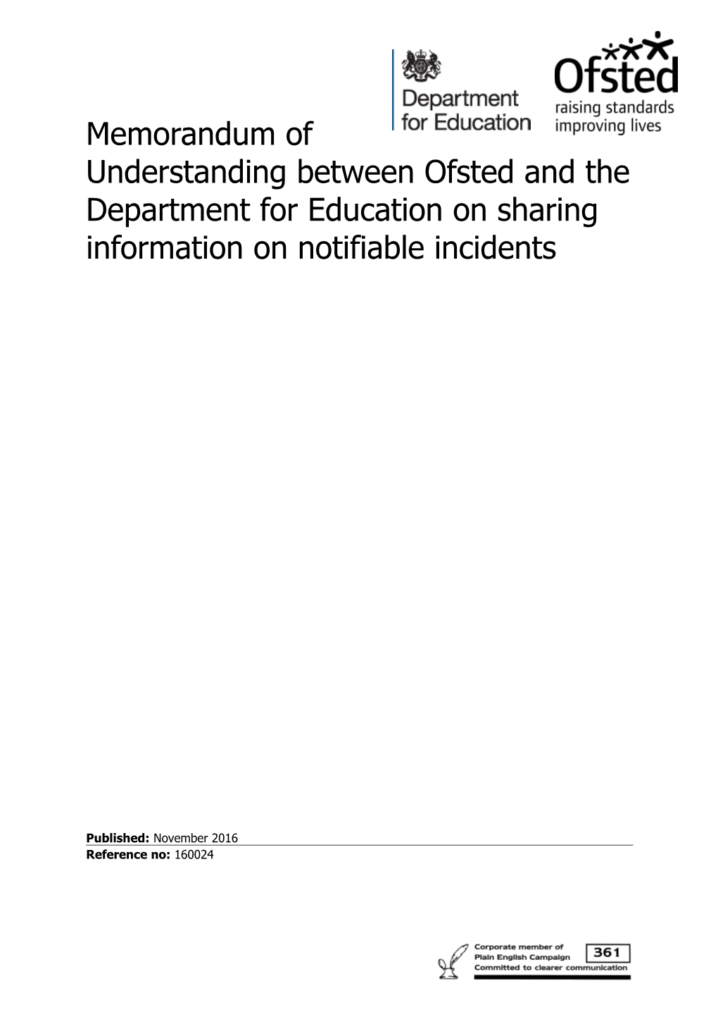 Role of Ofsted and the Department for Education