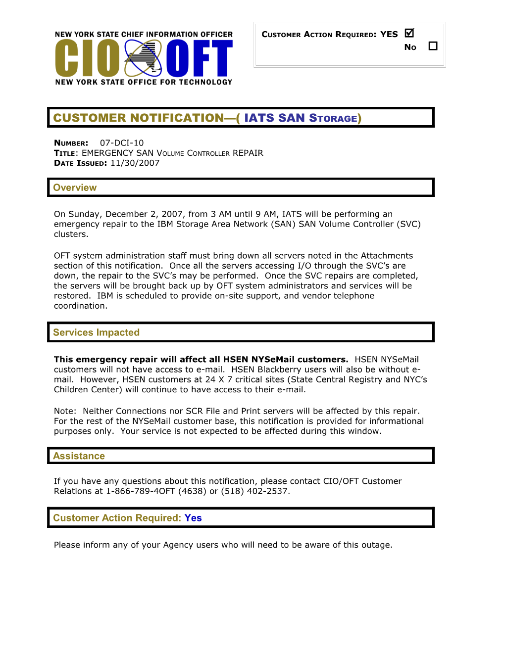 OFT Administrative Bulletin s1