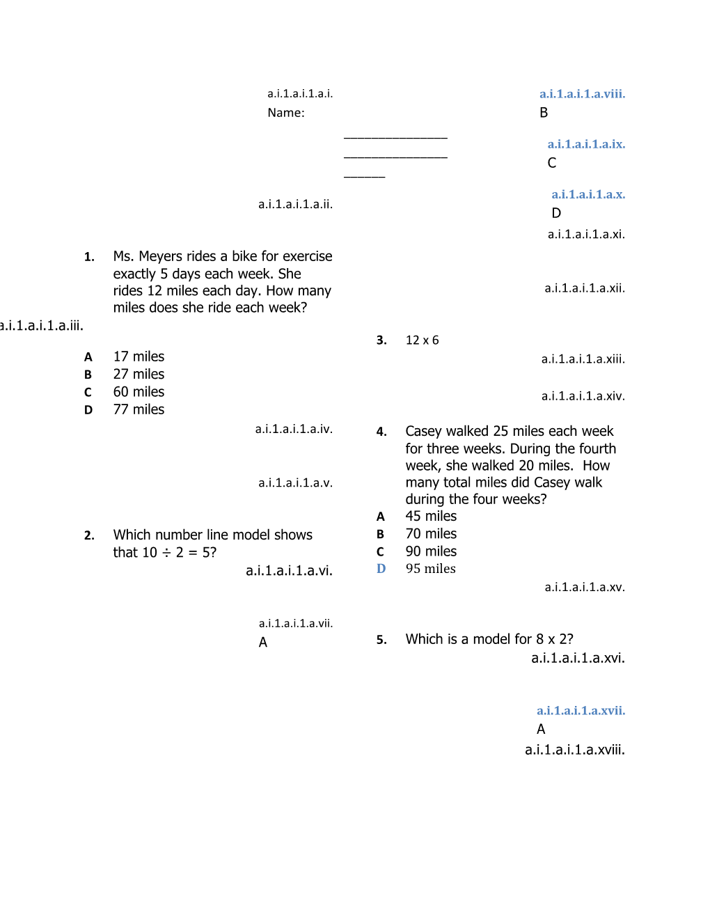 2. Which Number Line Model Shows That 10 2 = 5?