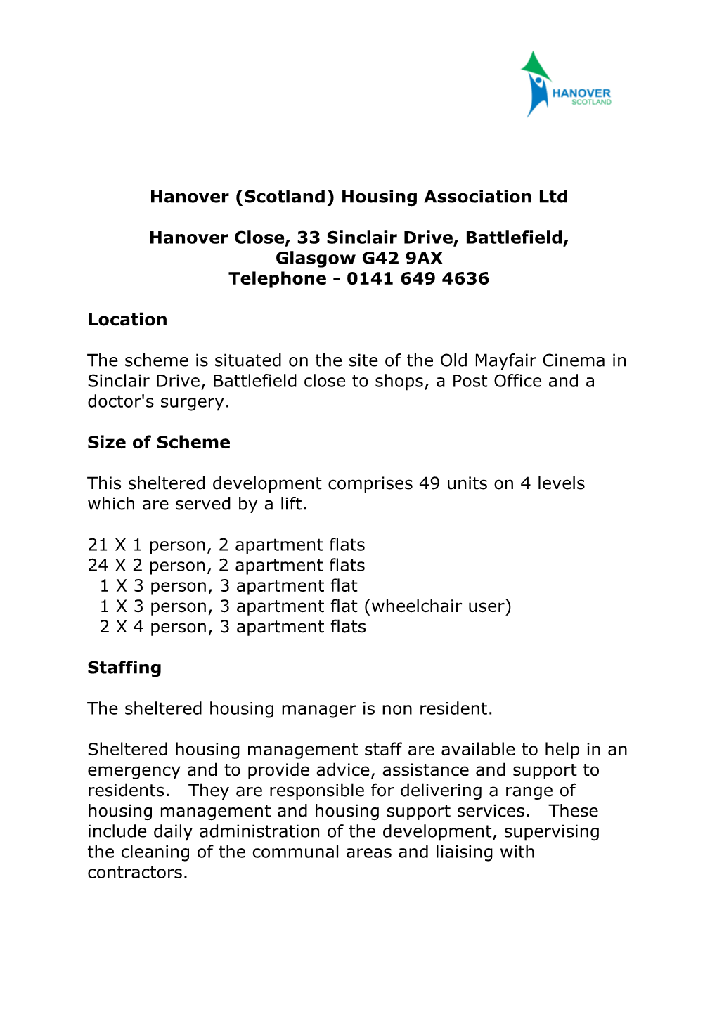 Hanover (Scotland) Housing Association Ltd s3